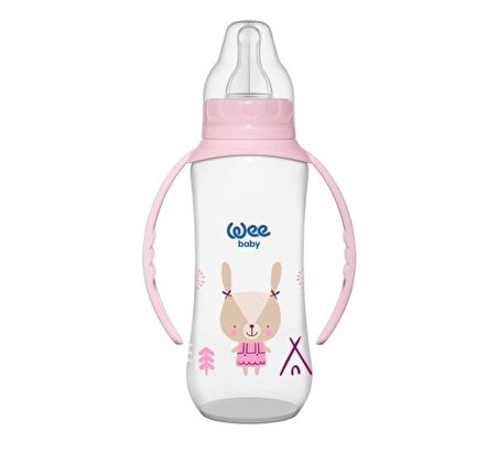 Wee Baby 745 Klasik Kulplu PP Biberon 6-18 Ay Pembe 270 ml