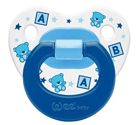 Wee Baby 833 Desenli Damaklı Emzik 0-6 Ay Mavi