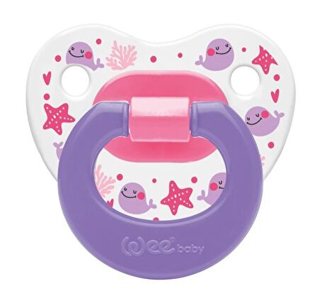 Wee Baby 833 Desenli Damaklı Emzik 0-6 Ay Mor
