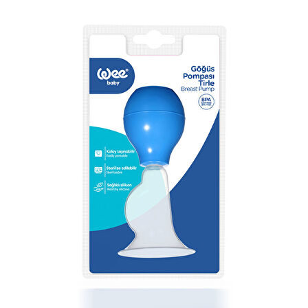 Wee Baby Silikon Göğüs Pompası Tirle - MAVİ