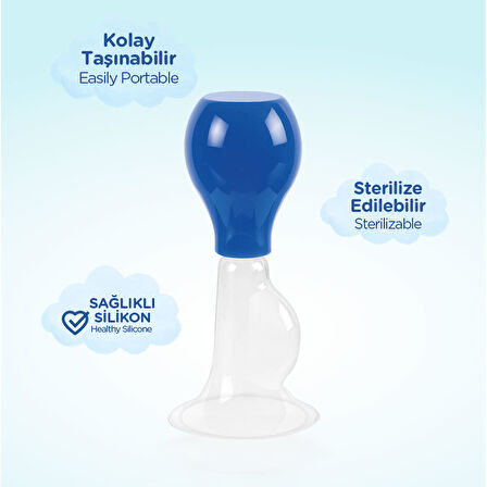 Wee Baby Silikon Göğüs Pompası Tirle - MAVİ