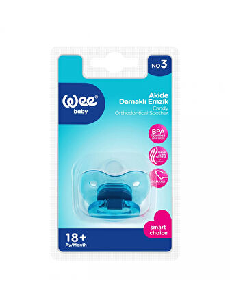 Wee Baby 113 Yalancı Emzik Silikon Akide Damaklı No: 3 - Mavi