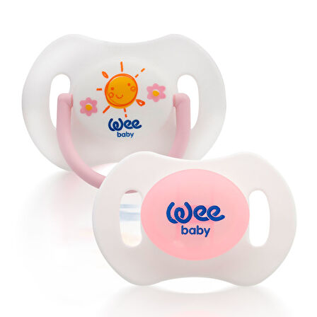 Wee Baby 2'li Gece Gündüz Emzik No:1 (Saklama Kabı Hediyeli) - PEMBE