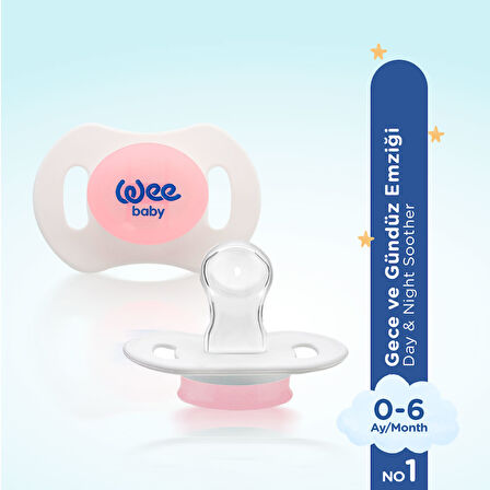 Wee Baby 2'li Gece Gündüz Emzik No:1 (Saklama Kabı Hediyeli) - PEMBE
