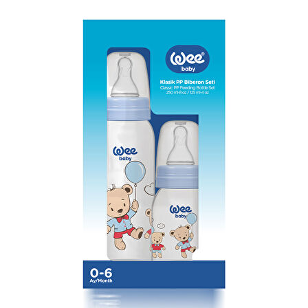 Wee Baby Klasik Biberon Seti 125 ml + 250 ml Mavi
