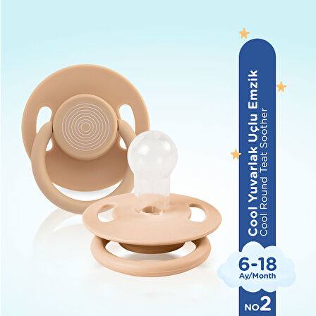 Wee Baby Cool Yuvarlak Uçlu Emzik No:2 - KREM