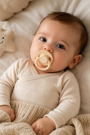 Wee Baby Cool Yuvarlak Uçlu Silikon Emzik 18+ Ay Krem