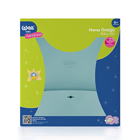 Wee Baby Nanninom Silikon Mama Önlüğü Mavi