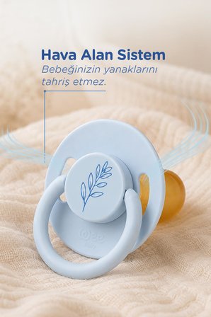 Wee Baby Pure Yuvarlak Uçlu Kauçuk Emzik 18+ Ay Mavi
