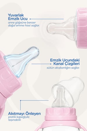 Wee Baby Klasik Kulplu PP Biberon 150 ml Pembe 6-18 Ay