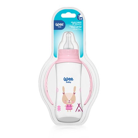 Wee Baby Klasik Kulplu Pp Biberon 270 ml Pembe 6-18 Ay