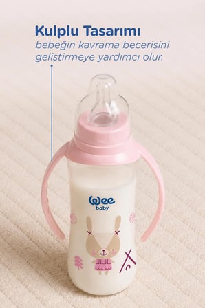Wee Baby Klasik Kulplu Pp Biberon 270 ml Pembe 6-18 Ay