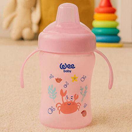 Wee Baby Colorful Akıtmaz Kulplu Antikolik Bardak 240 ml - PEMBE