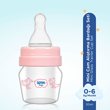 Wee Baby Mini Cam Alıştırma Bardağı Seti 30 ml - Pembe