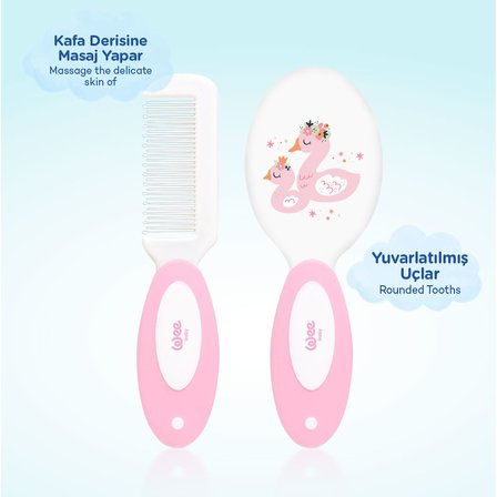 Fırça Tarak Seti Pembe