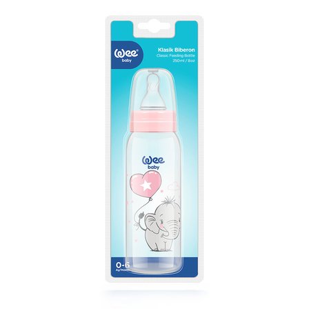 Wee Baby Klasik PP Biberon 250 ml Pembe 0-6 Ay
