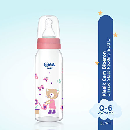 Wee Baby Klasik Cam Biberon 250 ml - Pembe
