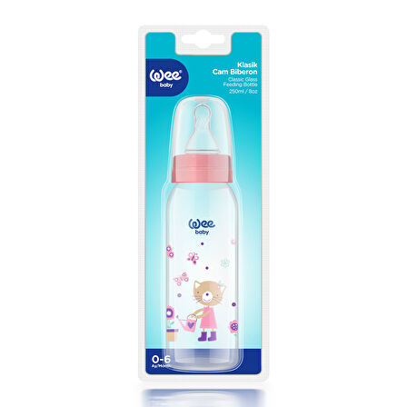 Wee Baby Klasik Cam Biberon 250 ml - Pembe