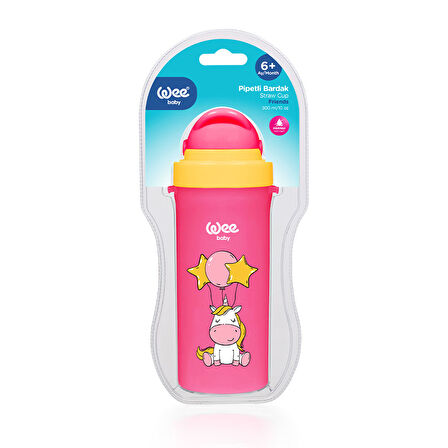 Wee Baby Pipetli Bardak 300 ml - PEMBE