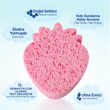 Wee Baby Doğal Selülozik Banyo Süngeri - PEMBE