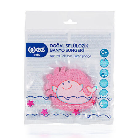 Wee Baby Doğal Selülozik Banyo Süngeri - PEMBE