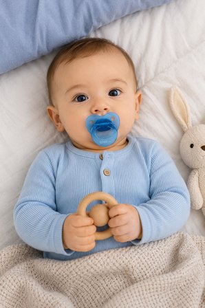 Wee Baby Akide Damaklı Silikon Emzik 18+ Ay Mavi