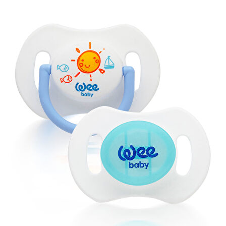 Wee Baby 2'li Gece Gündüz Emzik No:1 (Saklama Kabı Hediyeli) - MAVİ
