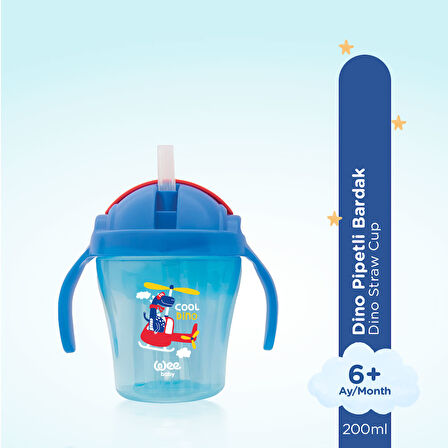 Wee Baby Pipetli Bardak 200 ml - MAVİ