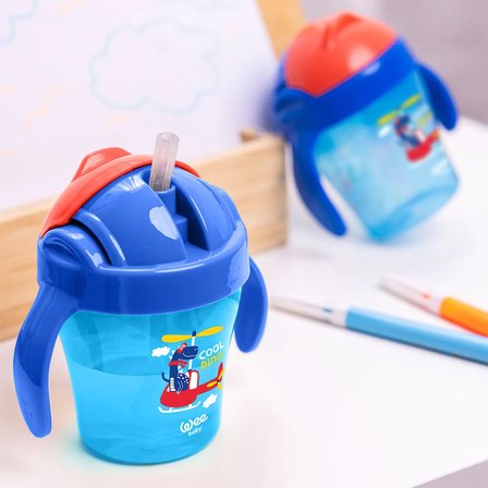 Wee Baby Pipetli Bardak 200 ml Mavi 6+ Ay