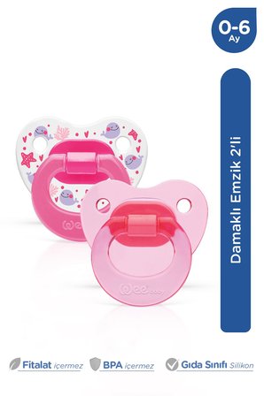 Wee Baby 2’li Damaklı Silikon Emzik 0-6 Ay Kız