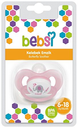 Bebsi Kelebek Damaklı Emzik No:2 - PEMBE