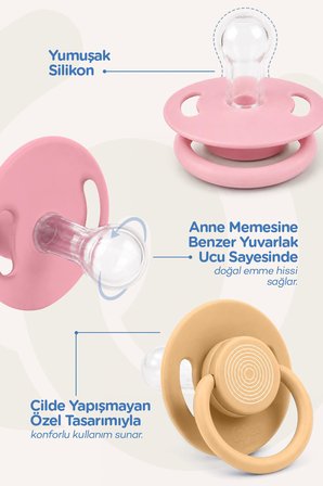 Wee Baby 2'li Cool Yuvarlak Uçlu Silikon Emzik 0-6 Ay Kız