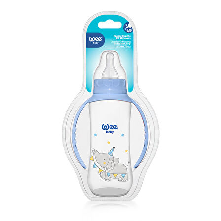 Klasik Kulplu PP Biberon 270 ml Mavi