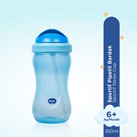 Wee Baby Pipetli Bardak 350 ml - MAVİ