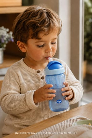 Wee Baby Pipetli Bardak 350 ml Mavi 6+ Ay