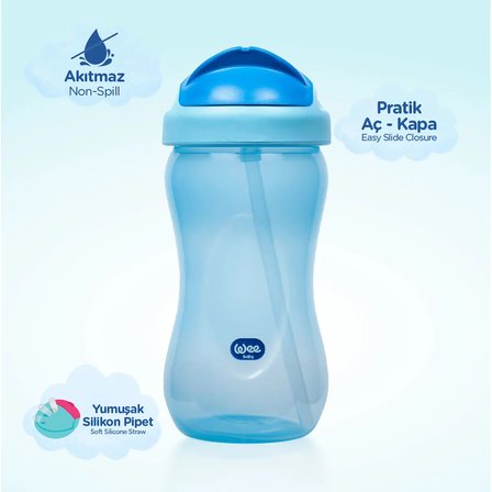 Wee Baby Pipetli Bardak 350 ml Mavi 6+ Ay