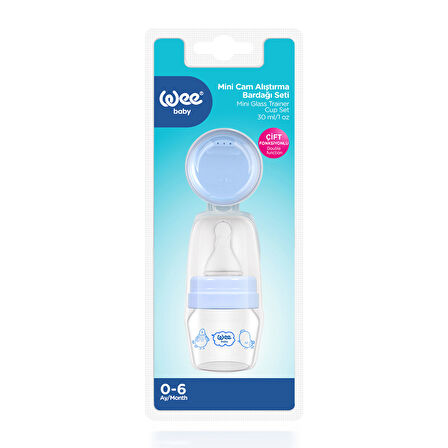Wee Baby Mini Cam Alıştırma Bardağı Seti 30 ml Mavi