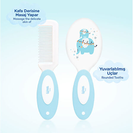 Wee Baby Fırça Tarak Seti - MAVİ