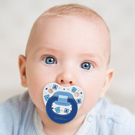 Wee Baby Desenli Damaklı Emzik No:3 - MAVİ