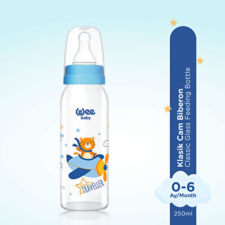 Wee Baby Klasik Cam Biberon 250 ml - Mavi