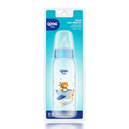 Wee Baby Klasik Cam Biberon 250 ml - Mavi