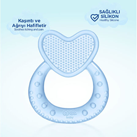 Wee Baby Kalpli Silikon Diş Kaşıyıcı - MAVİ