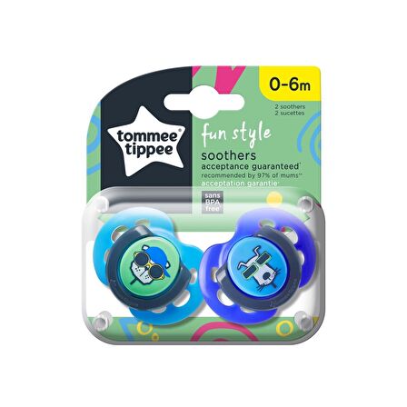 Tommee Tippee 2X Fun Emzik  0-6 Ay Lacivert