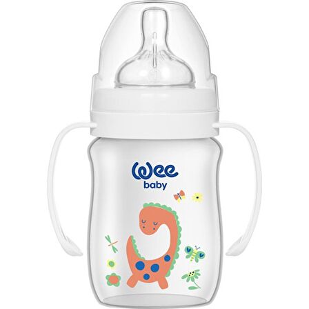 Wee Baby Klasik Plus Geniş Ağızlı Kulplu Pp Biberon 150 ML - BEYAZ (0-6 AY)