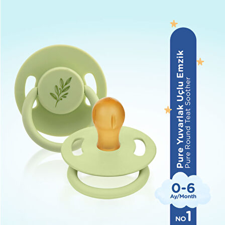 Wee Baby Pure Yuvarlak Uçlu Kauçuk Emzik No:1 - YEŞİL