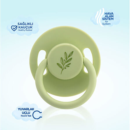 Wee Baby Pure Yuvarlak Uçlu Kauçuk Emzik No:1 - YEŞİL
