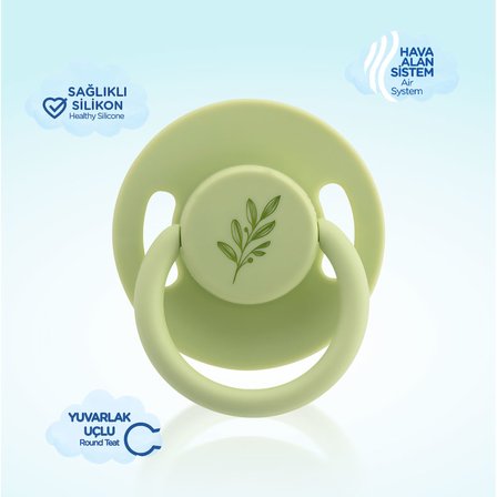 Wee Baby Pure Yuvarlak Uçlu Kauçuk Emzik 6-18 Ay Yeşil