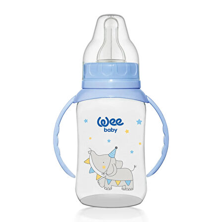 Wee Baby 744 Wee Baby  Kulplu PP Biberon 150ml Mavi