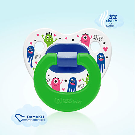 Wee Baby Desenli Damaklı Emzik No:2 - YEŞİL