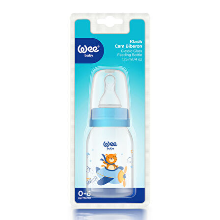 Wee Baby Klasik Cam Biberon 125 ml Mavi